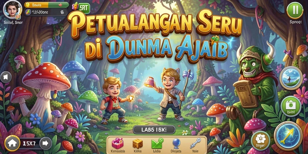 Gameplay seru di dunia petualangan yang menakjubkan.