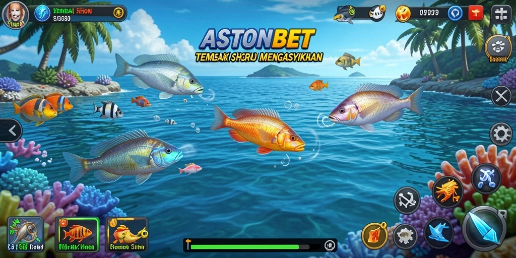 Tampilan gameplay seru dari ASTONBET menembak ikan.