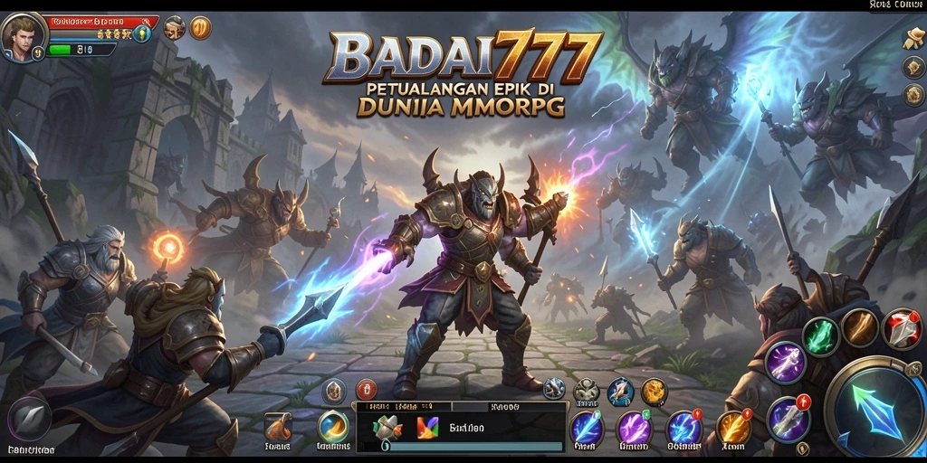 Tampilan gameplay BADAI777 yang menonjolkan petualangan epik MMORPG.