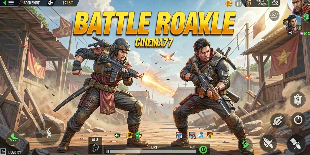 Tampilan gameplay pertarungan di CINEMA77 yang mendebarkan.