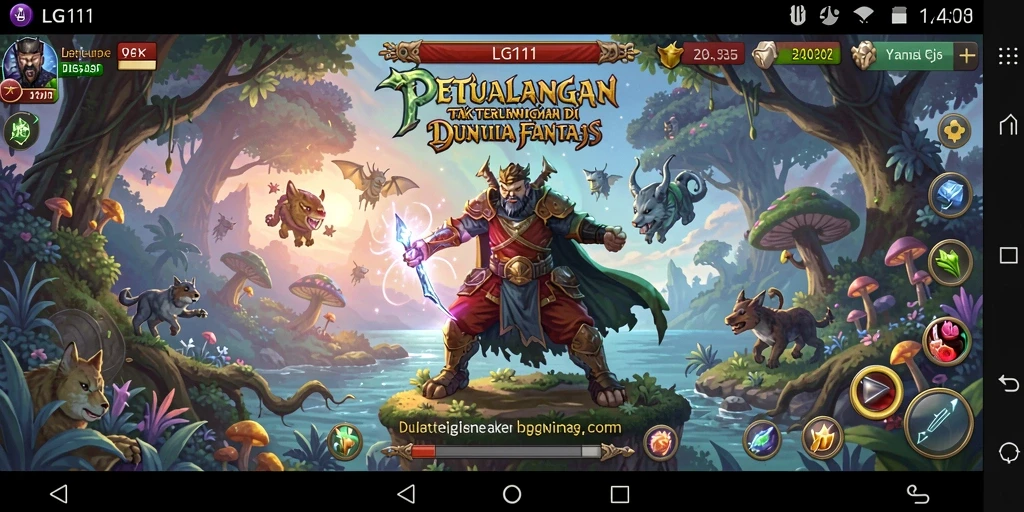 Screenshot utama LG111 menampilkan aksi seru saat menjelajahi dunia petualangan.