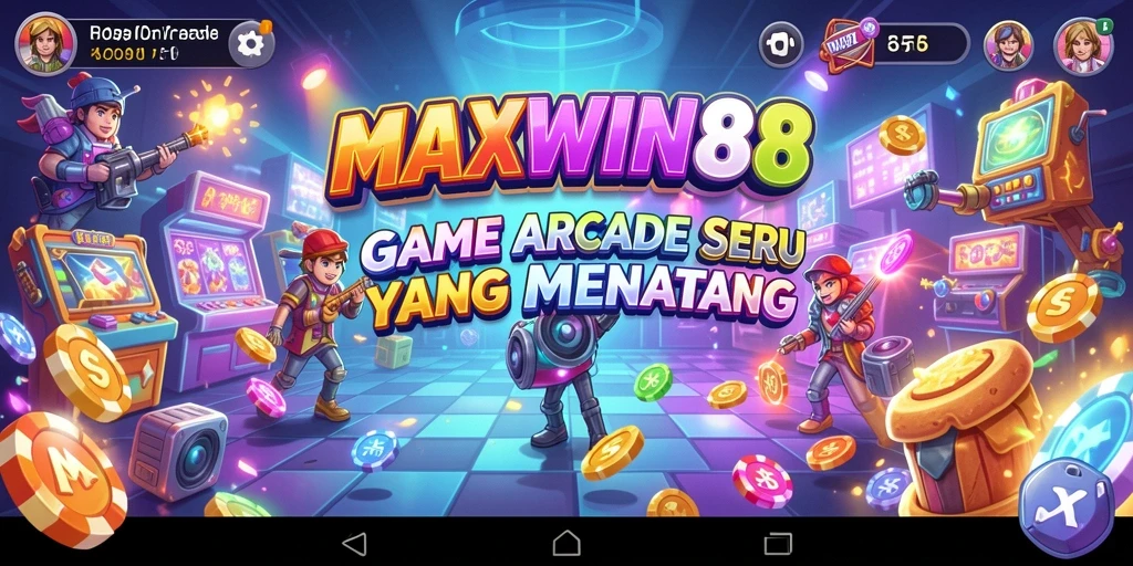 Screenshot MAXWIN88 menampilkan gameplay Arcade yang dinamis dan penuh warna.