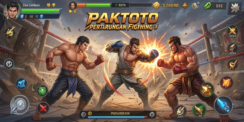 Tampilan gameplay seru PAKTOTO dengan pertarungan mendebarkan.