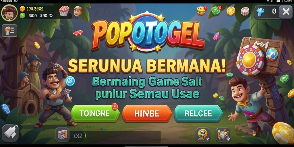 Screenshot utama menampilkan aksi seru dalam gameplay POPOTOGEL.