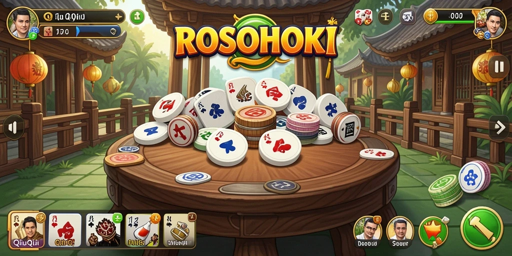 Tampilan gameplay seru dalam ROSOHOKI QiuQiu.