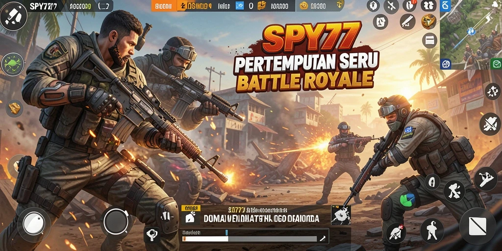 Tangkapan layar gameplay SPY77 yang menampilkan aksi Battle Royale yang mendebarkan.