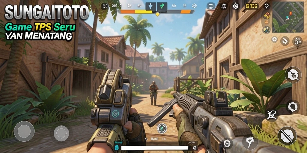 Screenshot gameplay SUNGAITOTO menampilkan aksi seru dalam TPS.