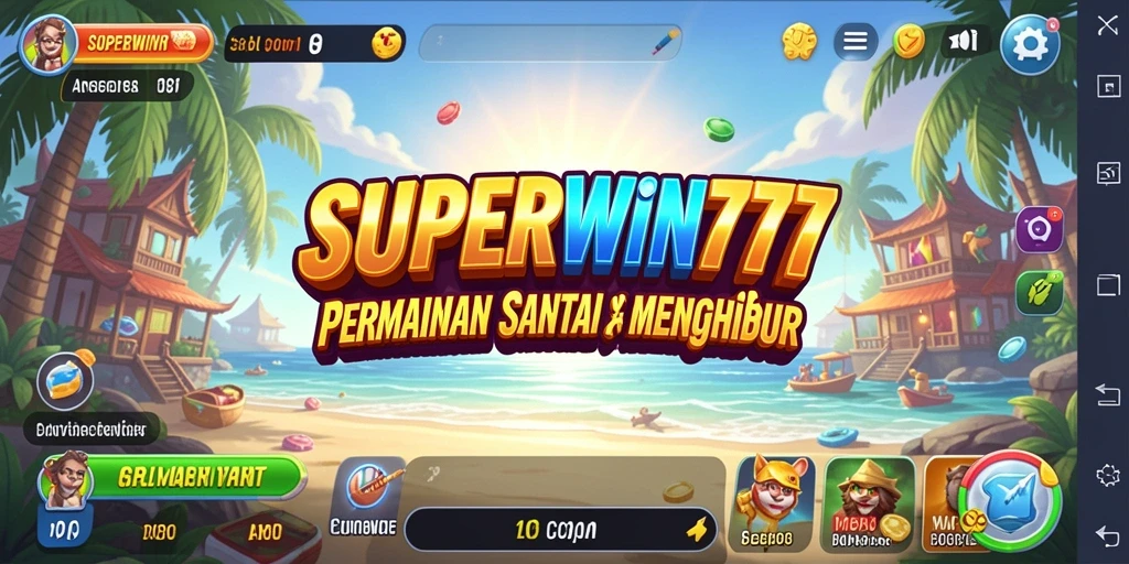 Tangkapan layar SUPERWIN777 menunjukkan gameplay santai yang seru.